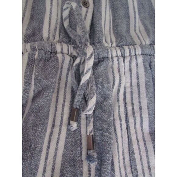 Time and Tru Utility Striped Romper Pockets Elastic Tie Waist Sailorcore Md 8-10 - Picture 9 of 11